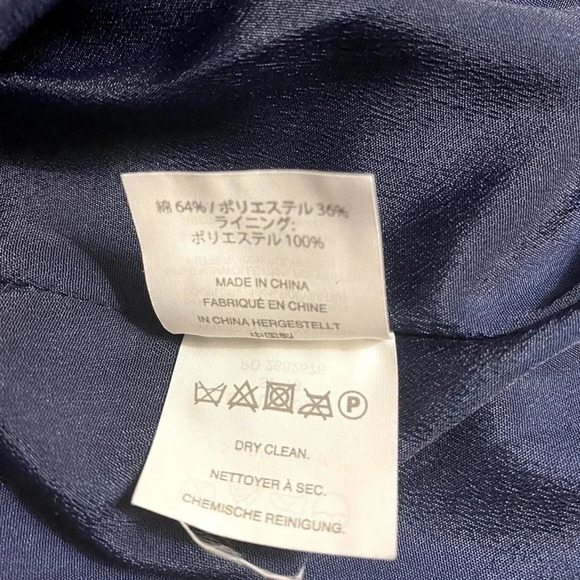 J CREW | Navy/Cream Scalloped Trim Striped Shift Dress with Grommets Size 6 - Picture 14 of 15